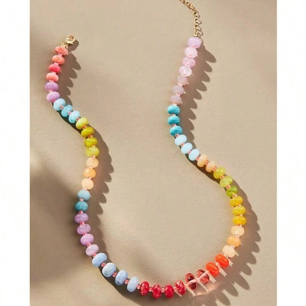 Anthropologie Multicolor Pastel Beaded Necklace